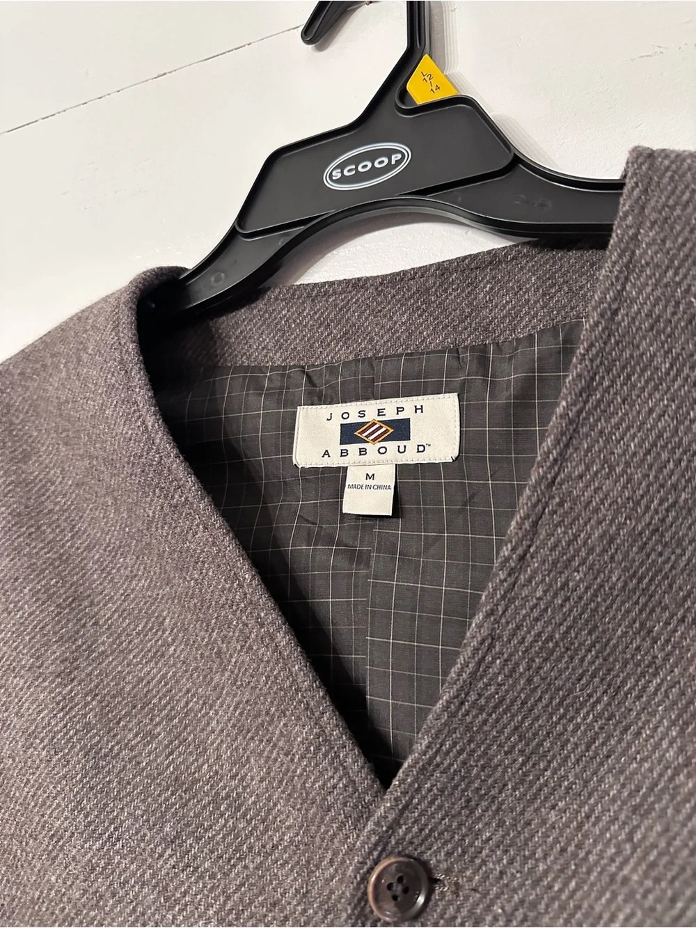 Joseph Abboud Charcoal Herringbone Wool-Blend Vest